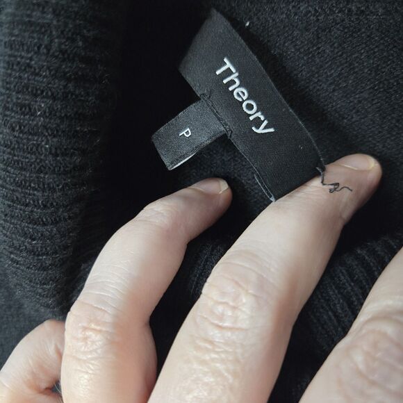 Theory Black Turtleneck Sweater Dress Cashmere Small Minimalist - Picture 3 of 5